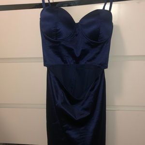 Navy Blue dark sexy body con dress